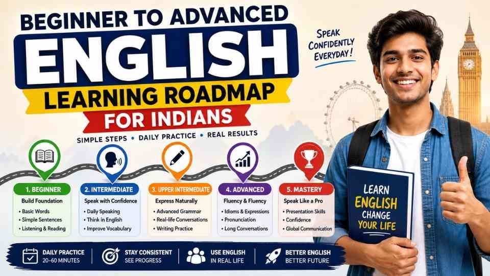 Beginner to Advanced English Learning Roadmap for Indians